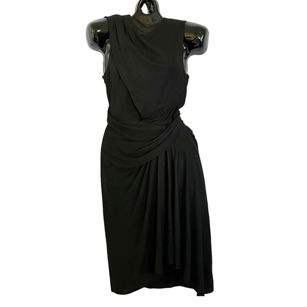 Alexander Wang Twisted Drape Front Black Sleeveless Dress - Spring 2014